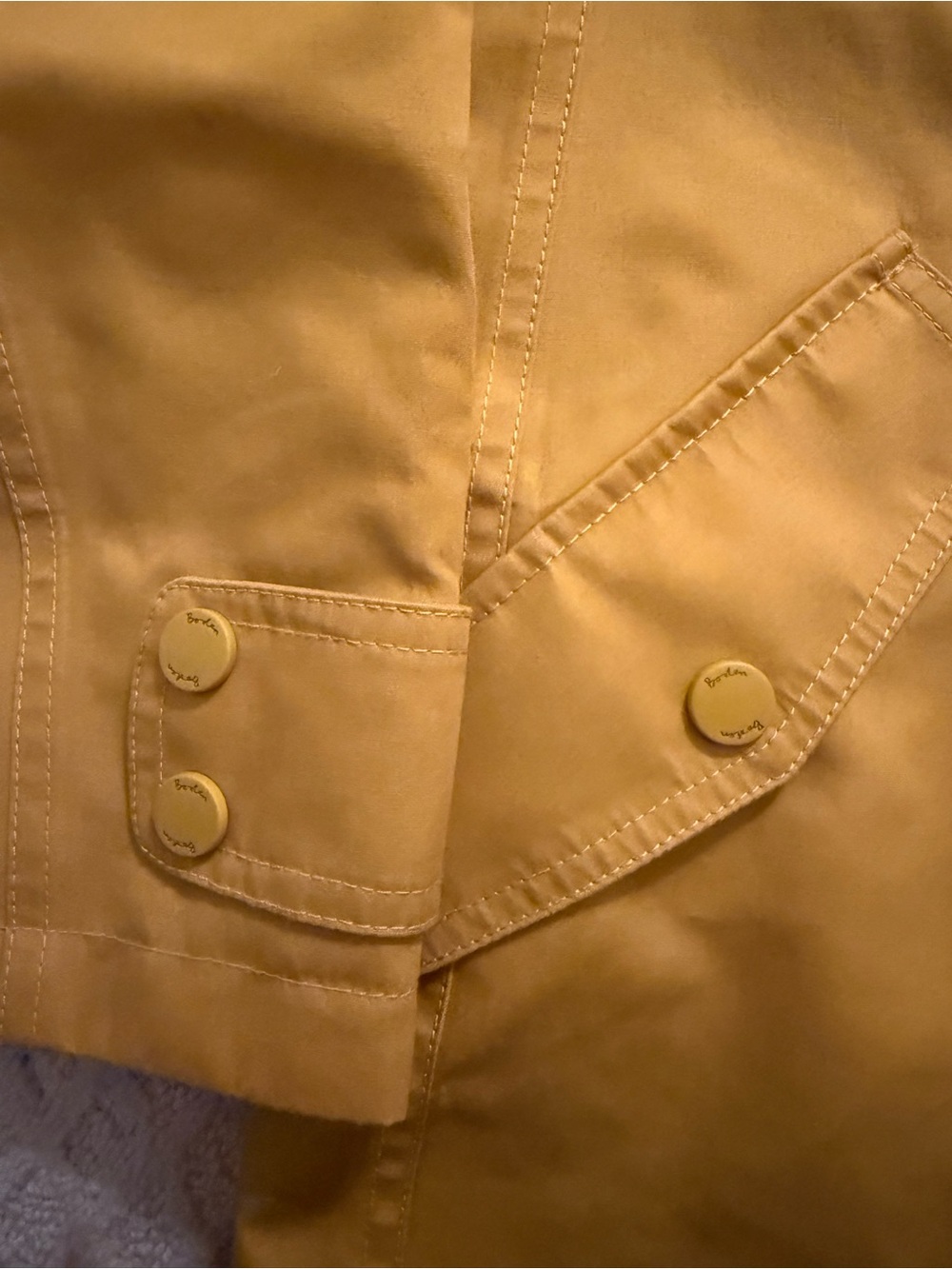 Boden Yellow Hooded Trench Coat - Picture 4 of 5